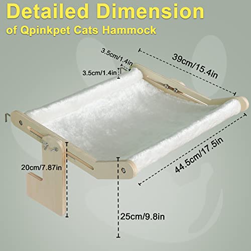 Cat Window Perch For Large Cats Indoor, Qpinkpet Cat Window Hammock, Kitty Hammock Window Bed Sturdy With 2 Replacement Covers For Year Around, Cats Seat Shelf For Window Sill Inside For Big Cat #TOP5