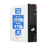 【整備済み品】富士通デスクトップパソコン ESPRIMO D588 デスクトップ第8世代タワーPC Core i7-8700/最大4.6GHZ/Office・2019 Windows11初期設定済/WiFi/Bluetooth対応/180日保証付(メモリ32GB+SS1000GB)