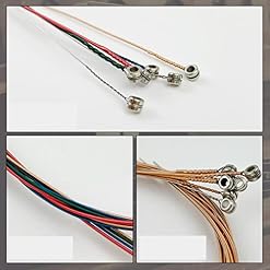 RANRAO Lot de 5 jeux de 30 cordes de rechange en acier pour guitare acoustique, or rose - Les Beatles, Paul McCartney, John Lennon, RIngo Starr, George Harrison RANRAO Lot de 5 jeux de 30 cordes de rechange en acier pour guitare acoustique, or rose – Image 4