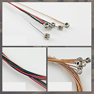 RANRAO Lot de 5 jeux de 30 cordes de rechange en acier pour guitare acoustique, or rose - Les Beatles, Paul McCartney, John Lennon, RIngo Starr, George Harrison RANRAO Lot de 5 jeux de 30 cordes de rechange en acier pour guitare acoustique, or rose – Image 4