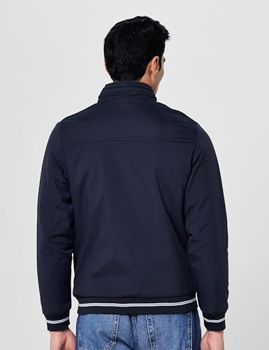 Image of Qube By Fort Collins Men's Light Winter Jacket - Lightweight Bomber Jacket for Men | Full Zip Warm All-Season High Neck Jacket with Stand Collar & Zip Pockets for Winter Wear, Travel & Daily Use