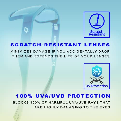 Birdz Eyewear Glide 3 Pairs Sunglasses for Men or Women Scratch Resistant Lens Lightweight Black Square Frame Smoke Green and Blue Mirror Lens4