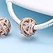 Rose Gold Galaxy Charm Authentic 925 Sterling Silver Openwork Charms with Clear CZ for European Bracelet