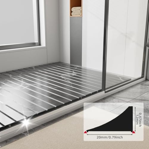 Image of RANDEN Self-Adhesive Silicone Water Stopper Strip - Collapsible Threshold Barrier Strip for Dry & Wet Separation, Sink Water Splash Guard, Bathroom Water Stopper (Black, 1 Meter)