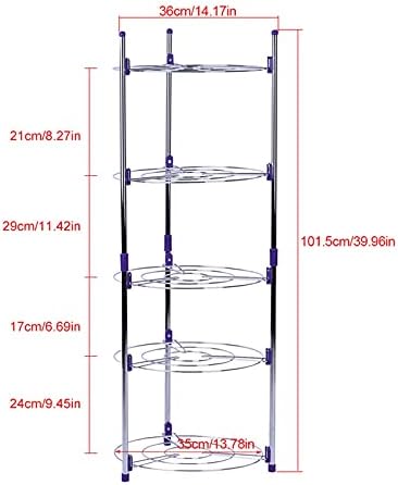 Kitchen Pan Stand Saucepan Pot Rack Holder, 5 Tiers Home Kitchen Pans Pots Storage Rack Durable Metal Wire Shelving Organizer, Rice cooker, pan, frying pan, soup pot 101.5 * 35cm