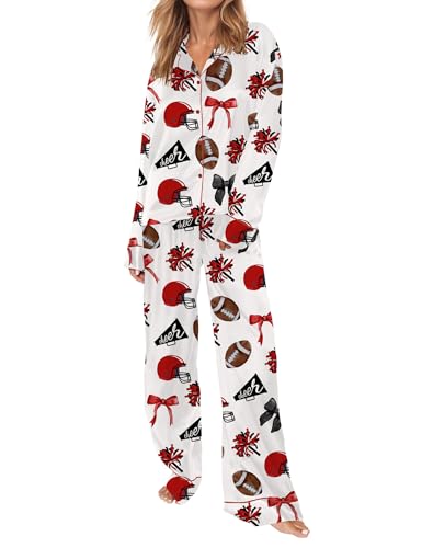 Image of SHESHOW Satin Pajamas for Women Set Long Sleeve Button Down Sleepwear 2 Piece Nightwear Women Pjs Sets Size XS-XXL