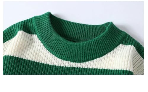 Mens Stripe Sweater Thickened Warm Crew Neck Pullovers Long Sleeves Bottoming Sweater Jumper3