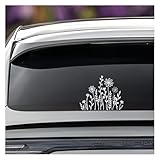 DUSCOKE Wildflowers Boho Car Vinyl Sticker Decal, Fun Waterproof Auto Window Decals Present for Plant Lover, Floral Vehicle Bumper Decorative Accessories for Laptop, Luggage, Helmet (1PCS)