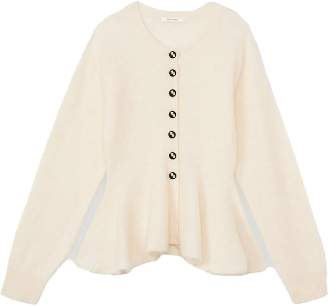 EIMY ISTOIRE ウール起毛ペプラムニットカーディガン 未使用品 Amazon | [EIMY ISTOIRE] ウール起毛ペプラムニットカーディガン (OFF