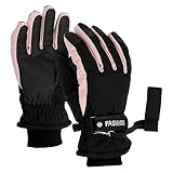 Zoruam Guantes de esquí para mujer, impermeables y resistentes al viento, con forro polar, guantes cálidos de invierno para mujer, guantes de esquí para pantalla táctil con cuerda antideslizante y