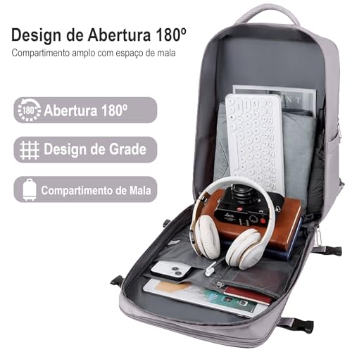 Mochila Executiva de Viagem Multicompartimento com Compartimento para Notebook e Impermeável com USB
