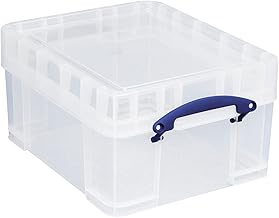 Really Useful Box Plastic Storage 21 Litre with XL Lid Clear