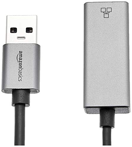 Amazon Basics Aluminum USB 3.0 Gigabit Ethernet RJ45 Adapter, Plug and Play, Portable, No Drivers Needed, Gray, 1.97 x 0.83 x 0.59 inches (Pack of 2) view 2