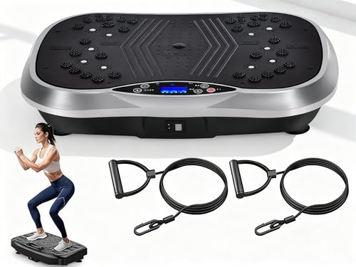 ETG Compact Vibration Plate Exercise Machine Mini Full Body Vibration Platform Exercise Machine for Lymphatic Drainage with Acupressure Nodes Burn Calories Helps Alleviate Back & Joint Pain