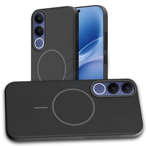 Image of AESTMO Shockproof Back Case Cover for Vivo V70 FE 5G | Slim Hard Shell | Hard Back Cover for Vivo V70 FE 5G (Compatible with MagSafe Accessories, Black)