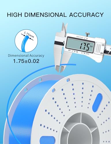 Image of PINBALL PETG 3D Printer Filament Blue, Neatly Wound PETG Filament 1.75mm, Accuracy + /- 0.02 mm, 1kg Spool (2.2lbs), Blue
