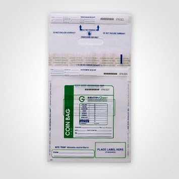 11x17 Medium Coin Bag Plastic Cash Deposit w/Handle Package of 50