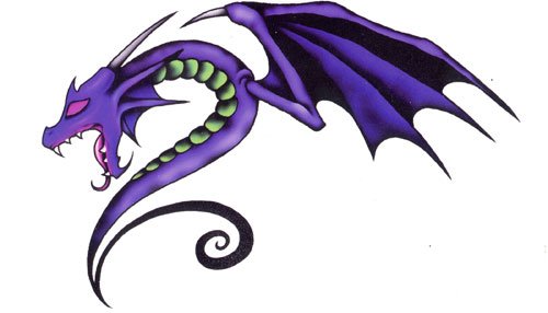 GIANT Purple Dragon Temporary Tattoo