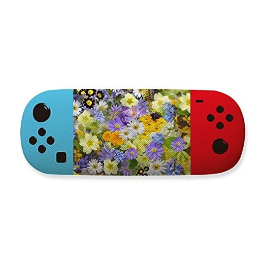 Gul blå blommor buskar förvaring glasögon fodral kreativt spel skal hållare
