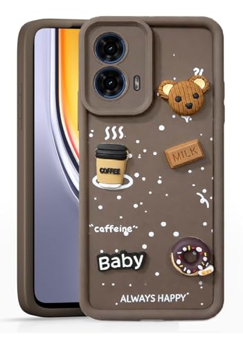 Image of Bintage Ball Bear| Donut| Milk Cake| Baby| Coffee Rubber Case Full Body & Camera Protection Back Cover Compatible for Motorola G24 5G - Brown