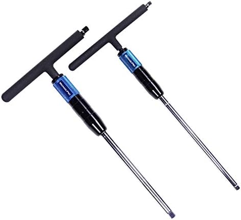 MichaelPro MP009015 1/4" & 3/8" Drive 2 Way Speed Adjustable T Handle Wrench Set, Patented Design with Spinner Handle, 3 Level Grip Positions, T Bar Socket Wrench Set (2Pc Set)