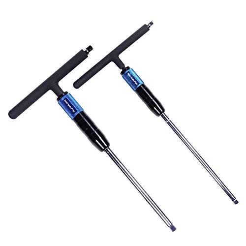 MichaelPro MP009015 1/4" und 3/8" T-Griff Steckschlüsselsatz – 2 Steckschlüssel mit Hoher Drehgeschwindigkeit und 2 Drehrichtungen – Set mit auf 3 Höhen Einstellbarem Griff