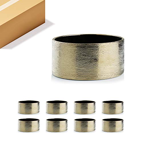 Wgv Ceramic Cylinder Vase Bulk Width 8" Height 4" Elegant Unique Modern Matte Floral Container Planter Pot Centerpiece For Event Party Wedding Office Home Decor, Gold Textured 8 Pieces #TOP21