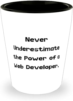 Cool Web developer Shot Glass, Never Underestimate the Power of a Web, Present For Men Women, Epic Gifts From Coworkers, Web developer birthday present, Gift ideas for web developers, Unique gifts for