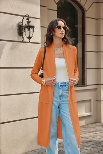 Image of GRACE KARIN Essential Solid Open Front Maxi Long Knitted Cardigan Sweater for Women