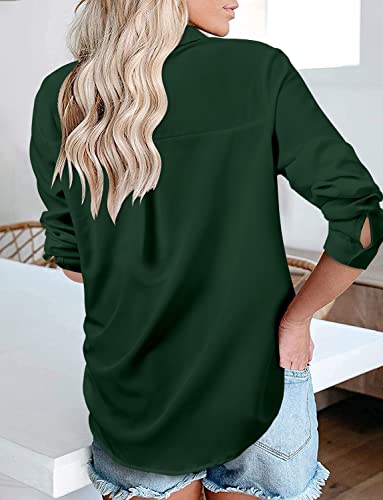 Image of Magritta Women's Shirts Fashion Casual Loose Fit Long Sleeve Button Down Lightweight Collared Blouse Tops