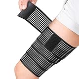 Zuscot 1 Pcs Hamstring & Thigh Compression Wrap, Adjustable Thigh Compression Brace, Quad Support for Men and Women, Versatile Compression Bandage for Knee, Calf, Arm
