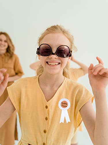 Birthday Girl Ribbon,Satin Fabric Birthday Women Tinplate Badge Pin,Happy Birthday Queen Party Button Pins,Princess Brooches (White - Rose Gold) #TOP2