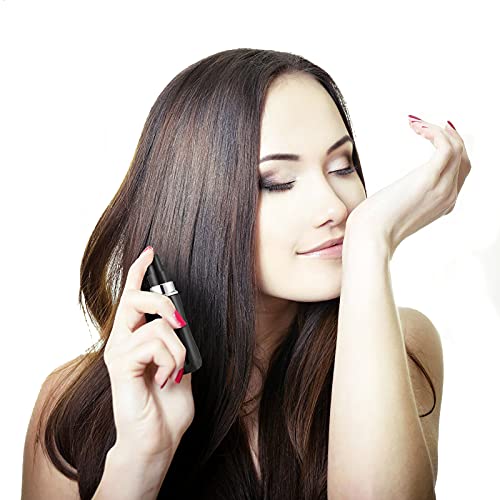 Image of 4Pk Portable Mini Refillable Perfume Atomizer Bottle, 5ml Refillable Atomized Perfume Bottle, Used for Home Travel Aromatherapy Pump Case (Sub-powder, purple, blue, bright black)