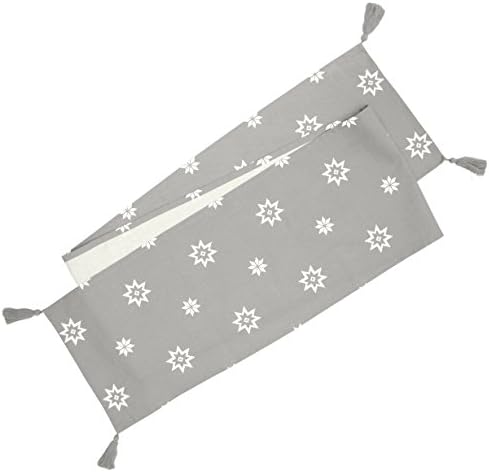 Ragged Rose Christmas Table Runner, Cotton, Silver Grey, 30x 230 cm