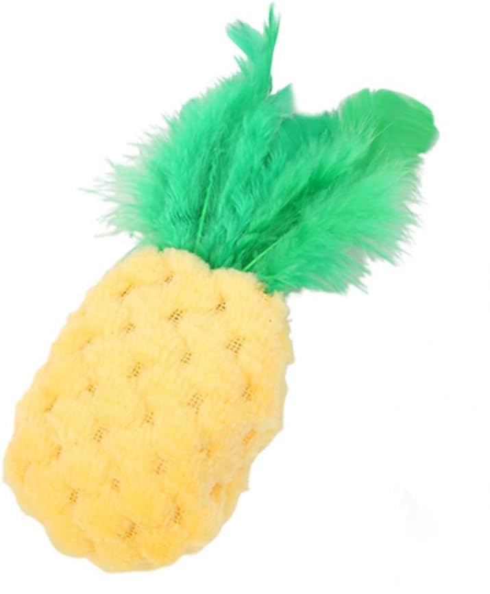 Yellow Pineapple Shape Cat Chew Toy - Cat Catnip Molar Toys Teeth Cleaning Toy Pet Bite Resistant Pet Supplies,Fun Toy for Cat Exercise Interactive Toys Cat Plush Playing Toy for Cat Catnip Toys
