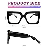 hoyuwak Oversized Square Blue Light Glasses Big Frame Computer Eyewear Thick Fashion Clear Glasses for Women Fashion