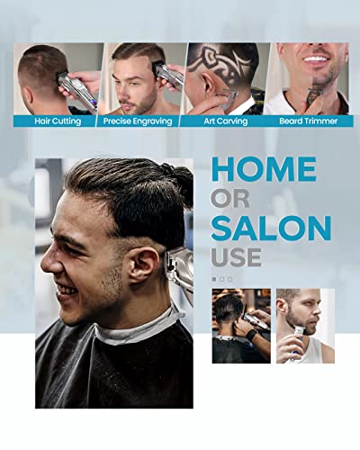 Moorehl Hair Clippers Professional Cordless For Men, Barber Clippers For Hair Cutting Kit, Wireless Lcd Display & Silver Metal Casing Hair Trimmers Set, Rechargeable Haircut Machine For Family #TOP5