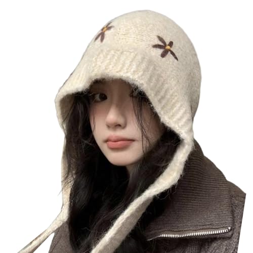 Knitted Hat,Lovely Flower Knitted Hat Winter Warmth and Comfortable Hat Handmade Hat for Women and Kids