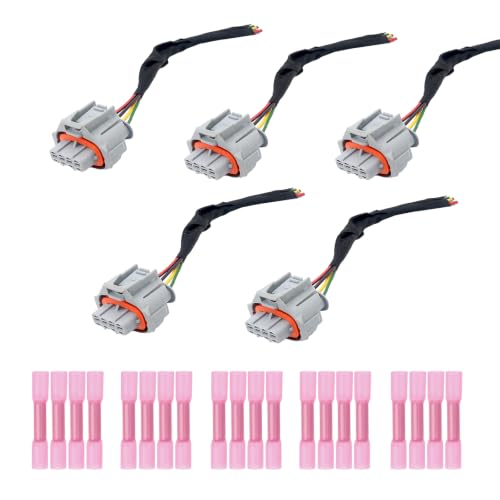 VECTOAUTO 5Pcs Wires Ignition Coil Connector Wiring Plug Pigtail Harness Compatible with Volvo C30 C70 S40 S40 S60 V50 V70 XC70 2004-2016 2.4L 2.5L L5