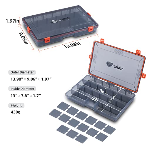 Runcl Fishing Tackle Box, Waterproof Airtight Stowaway, 3600/3700 Tray Tackle Box With Adjustable Dividers, Plastic Storage Organizer(2Pcs 3700) #TOP3