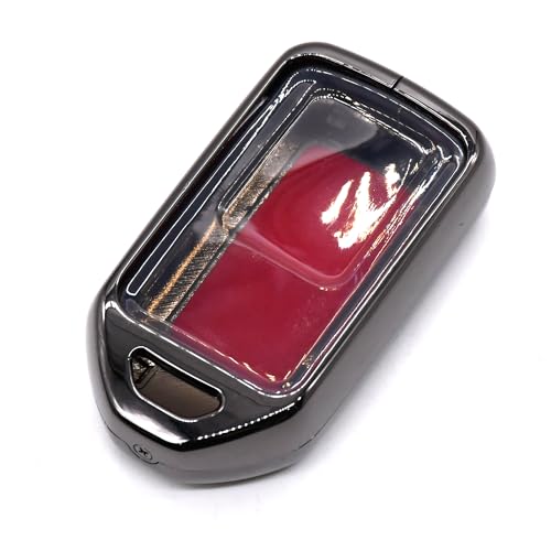 Image of KMH Marble Metal Car Key Cover Compatible with Honda City, Civic, Jazz, Amaze, CR-V, WR-V, BR-V Models 3 Buttons Keycover with Keychain Key Shell Case Holder Protector (Gun Brown) Pack of 1