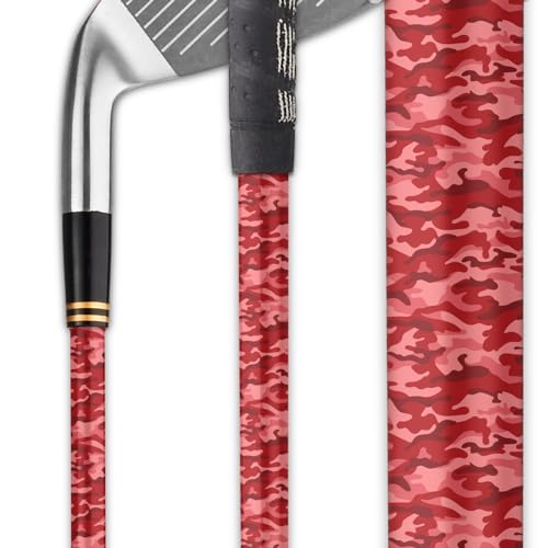 SHAFT SKINS Golf Accessories | Premium Club Wraps | High Grade Materials for Durability & Style | Golf Accessories for Men and Women (CAMO RED)