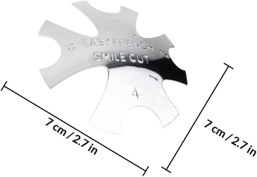 Artibetter 2pcs French Manicure Templates Nail Trimmer Gel Cutter Tool Stainless Steel DIY Nail Art Guides for Salon and Home Use