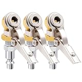 WNCGC Tire Air Chuck Pack of 3, 1/4 FNPT Closed Ball Air Chuck with Clip for Inflator Gauge Compressor Accessories, Truck Auto Car Tire Hose Tool