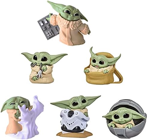 PAZATAO Baby Yoda Gifts,Baby Yoda Action Figure 2.2-Inch,Baby Yoda Doll,Baby Yoda Toys for Kid, Souvenir Desk Decoration for Adult(6 Pack)