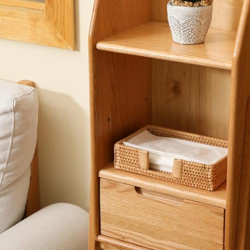 2 Pack Rattan Napkin Holder Rectangle, 9.5" x 5.5" x 2", Wicker Napkin Tray, Woven Guest Towel Holder for Restaurant/Kitchen/Bathroom Paper Towels for Guests by YANGQIHOME - Used condition - Image 2