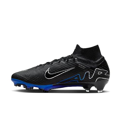 Nike NIKE Men's Zoom Superfly 9 Elite Fg High, Black Chrome Hyper Royal, 8 US