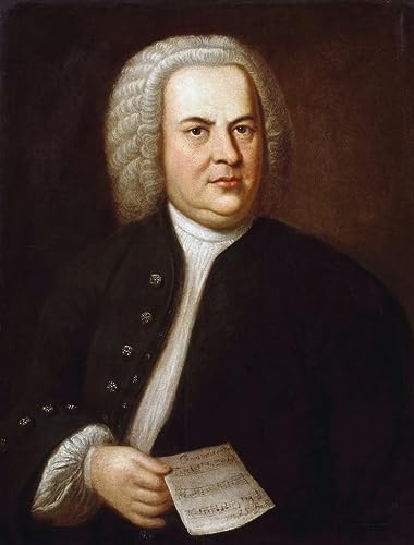 Peinture sur Toile Portrait de Bach par Haussmann Déco Nordique 60x90cm