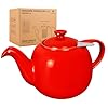 Urban Lifestyle Théière avec infuseur 1,1 L en porcelaine rouge Théière anti-goutte Infuseur intégré pour thé loose (Swansea)