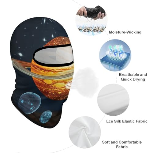 Balaclava con efecto luminoso en la oscuridad y energía solar para hombre y mujer, máscara facial de protección solar, transpirable, cubre toda la cabeza para senderismo, ciclismo, carrera y conducción miniatura 3